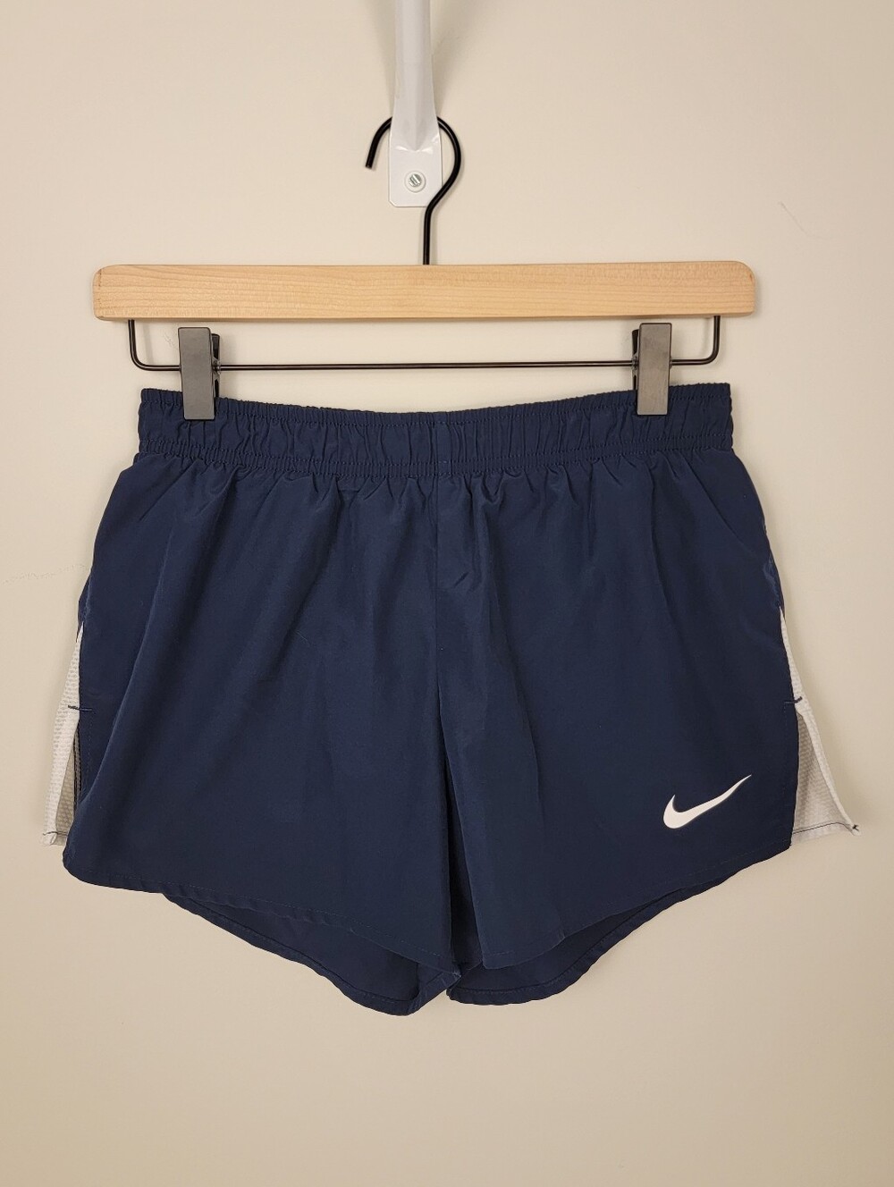Nike Navy Blue Tempo Running Shorts Mesh Side Panels Women's Size S